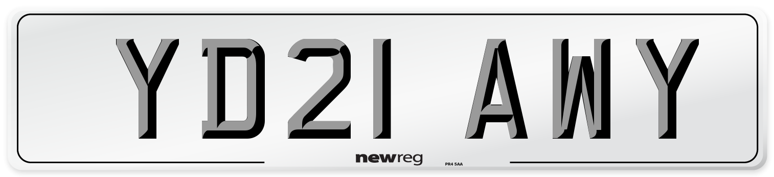 YD21 AWY Number Plate from New Reg